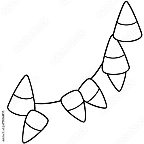 candy corn garland outline coloring book page line art drawing