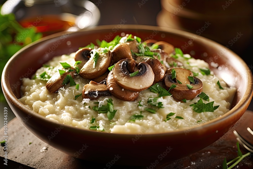 Creamy Mushroom Risotto with Fresh Parsley Creamy Mushroom Risotto with Fresh Parsley