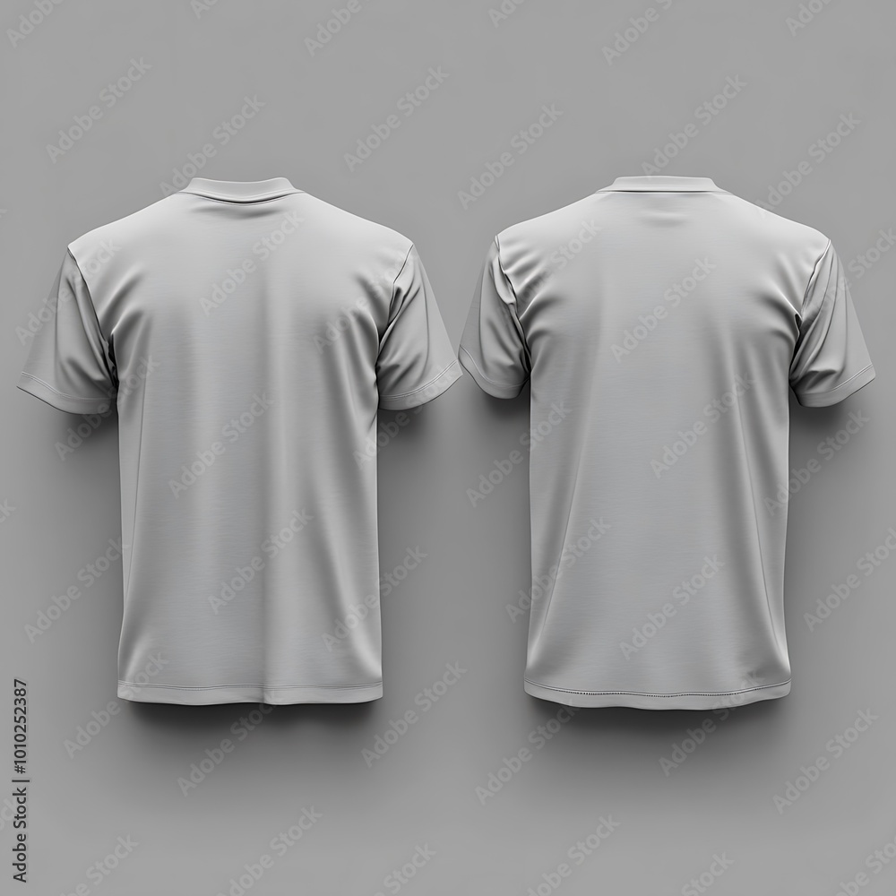 White T Shirt Mockup, Front and Back View for Design Presentation Stock ...