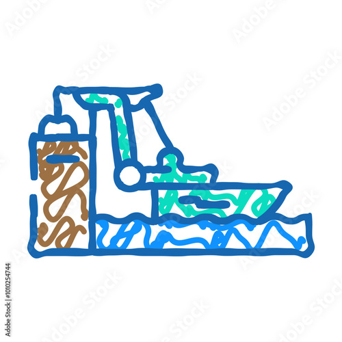 wave plant tidal power doodle icon sketch vector. wave plant tidal power sign. isolated symbol illustration