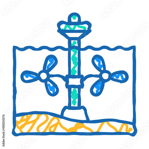 range systems barrages tidal doodle icon sketch vector. range systems barrages tidal sign. isolated symbol illustration