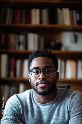 portrait of a man in library