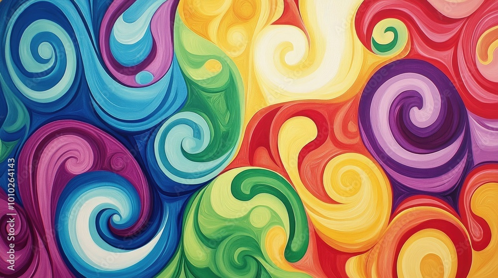 Vibrant swirls of color in abstract art Vibrant swirls of color in abstract art