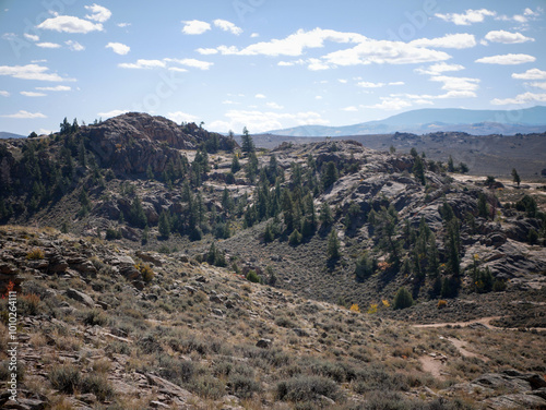 View of Hartman Rocks Recreation Area in Gunnison Colorado in fall