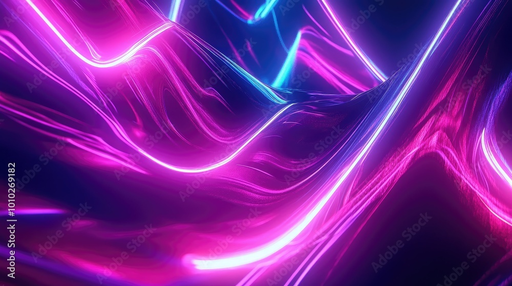 Fototapeta premium Neon abstract patterns pulsating with energy