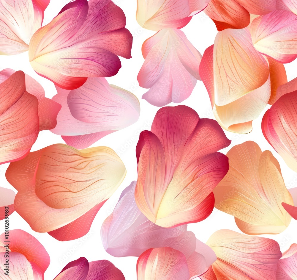 A seamless pattern of flower petals on a white background (195) A seamless pattern of flower petals on a white background (195)