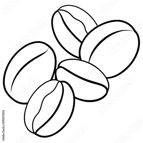 coffee beans close up outline coloring book page line art drawing