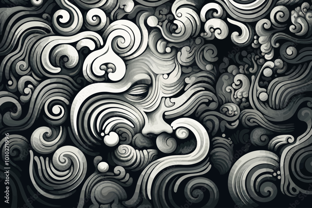 Monochrome Wave Pattern Monochrome Wave Pattern
