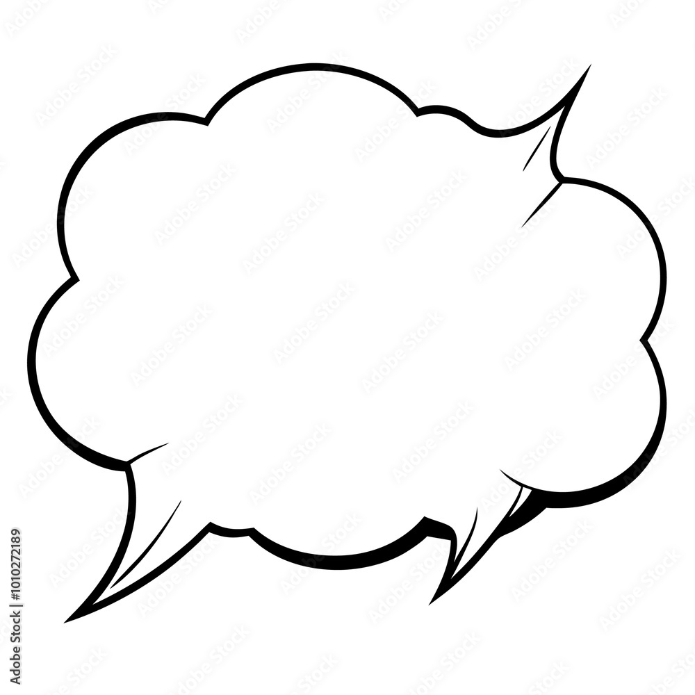 Fototapeta premium comic speech bubble outline coloring book page line art drawing