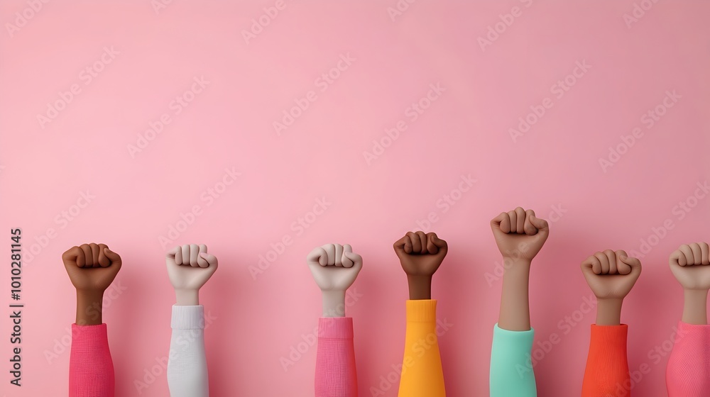 Empowering Advocacy with Raised Fists in a Vibrant Atmosphere Empowering Advocacy with Raised Fists in a Vibrant Atmosphere