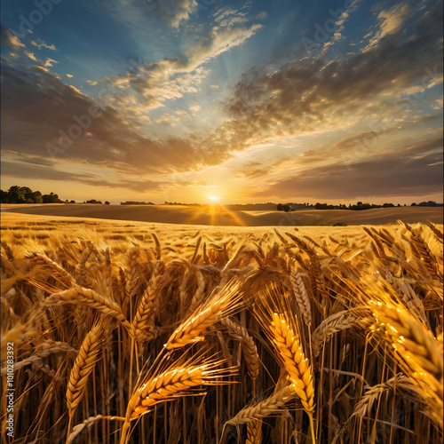 Golden Wheat Field at Sunset