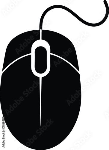 A technology of computer mouse silhouette vector art illustration design