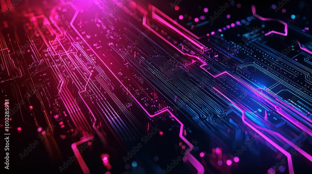High-tech abstract background with digital circuits and glowing lines, symbolizing advanced science and technology. High-tech abstract background with digital circuits and glowing lines, symbolizing advanced science and technology.