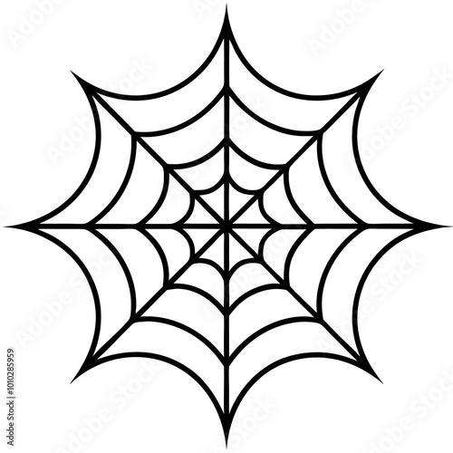 decorative spider web outline coloring book page line art drawing