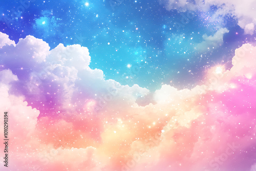 Dreamy pastel colored cloud background illustration