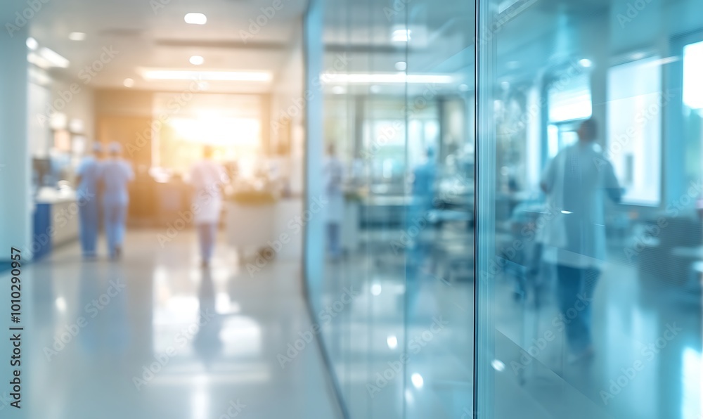Blurred View of a Hospital Corridor Blurred View of a Hospital Corridor