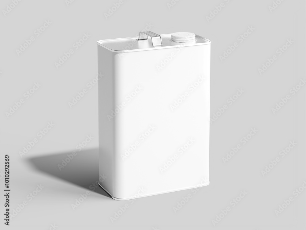 White Blank Olive Oil Tin Can Package Mockup 3D Rendering White Blank Olive Oil Tin Can Package Mockup 3D Rendering