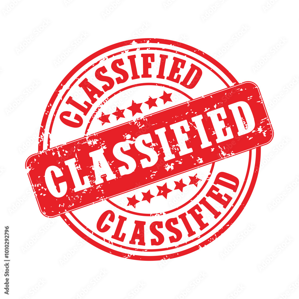 Classified grunge rubber ink stamp vector isolated on a white background Classified grunge rubber ink stamp vector isolated on a white background