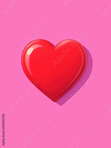 Heart emoji floating near a comment bubble, flat design, long shot, symbolizing positive interaction.