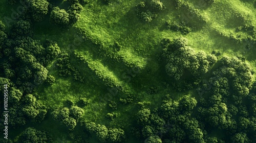 Aerial View of Lush Green Forest