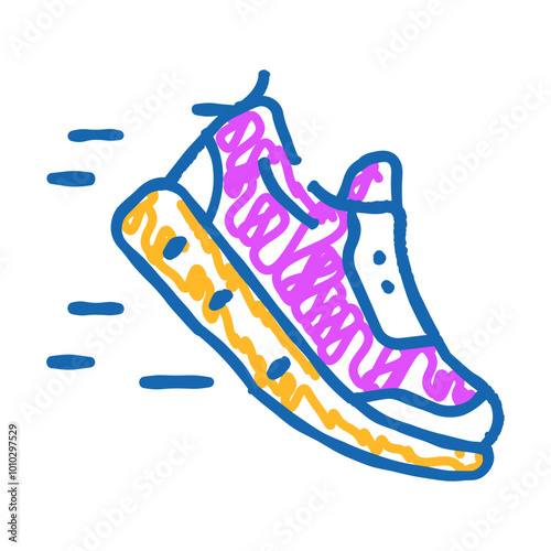 Photos running shoes doodle icon sketch vector