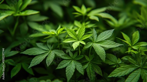 Lush green abstracts in natural serenity