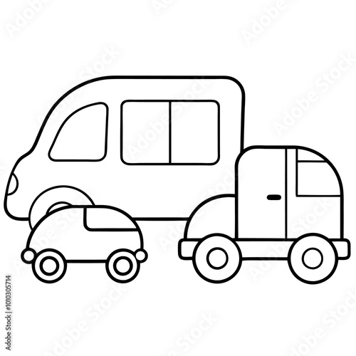 easy shapes transportation vehicles outline coloring book page line art drawing
