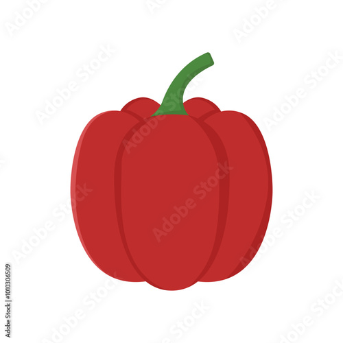 red pepper isolated on white background design template