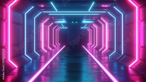 Abstract futuristic techno vibes in neon