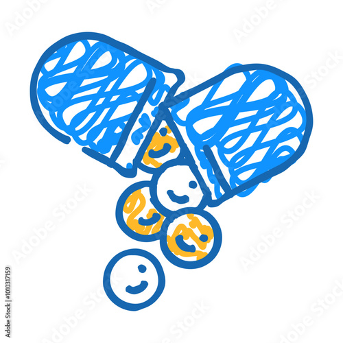 antidepressants medicines pharmacy doodle icon sketch vector. antidepressants medicines pharmacy sign. isolated symbol illustration