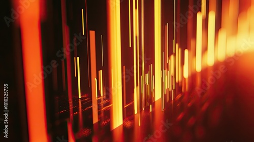 Abstract Red and Yellow Light Streaks