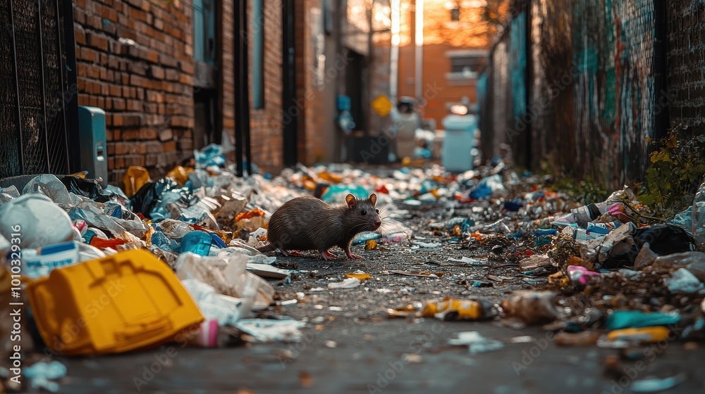 Abandoned Alley Overflowing with Trash and Litter Abandoned Alley Overflowing with Trash and Litter