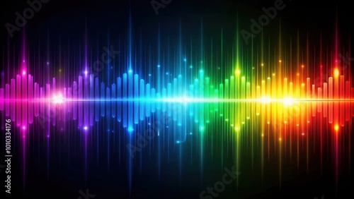 Colorful music sound waves on dark background  Colorful music  sound waves  earthquake  seismogram  wiggly lines  vibrant