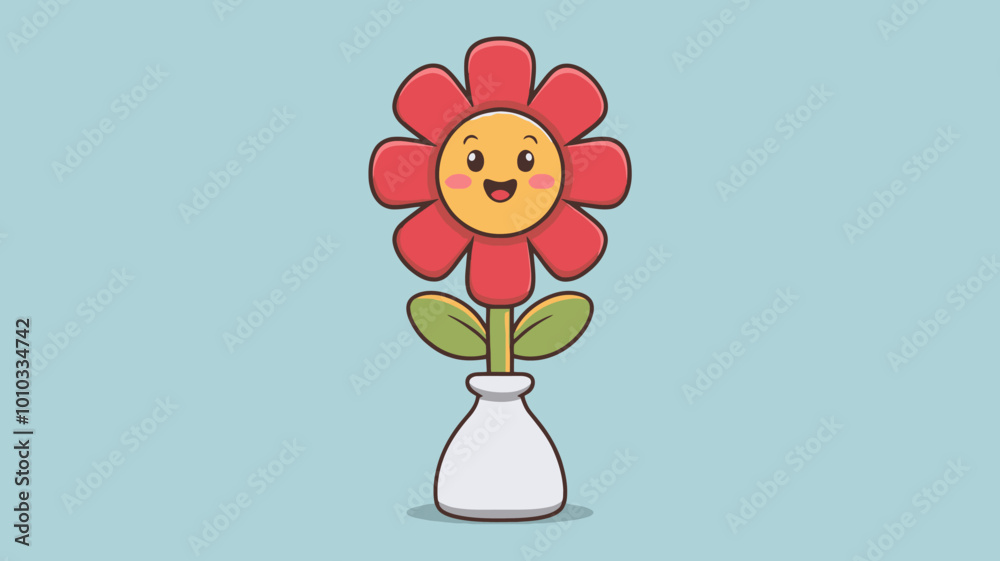 Fototapeta premium Cute flower element vector cartoon 