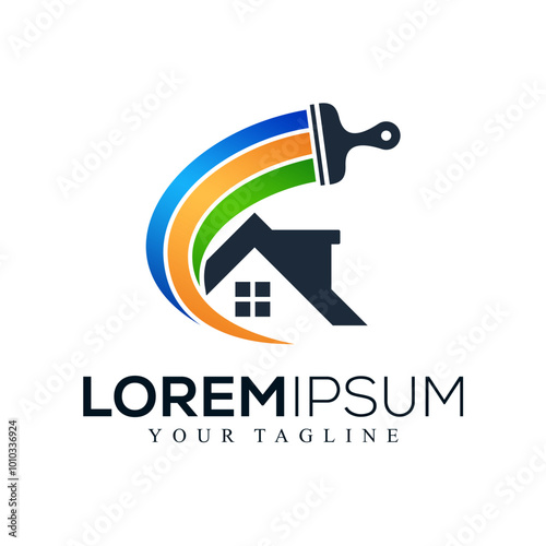 Abstract paint house logo design