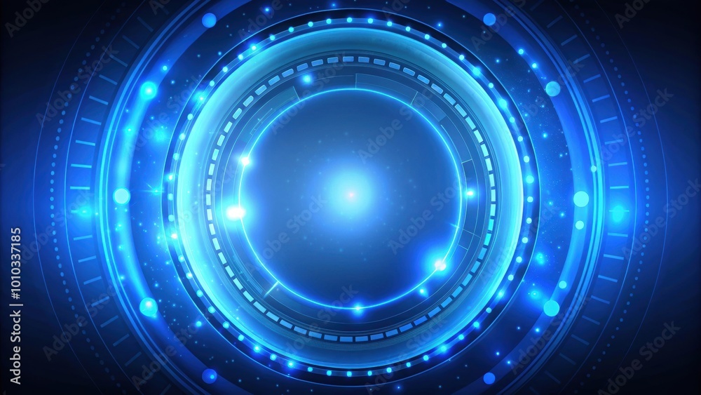 Futuristic blue glowing circle with smaller circles around it on background, futuristic, technology, circle, blue, glow Futuristic blue glowing circle with smaller circles around it on background, futuristic, technology, circle, blue, glow