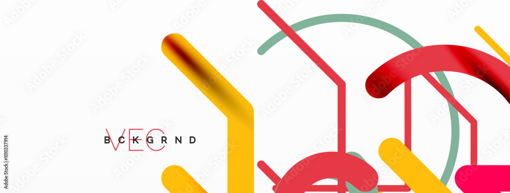 Abstract background. Circles and colorful round shape lines. Linear geometric minimal design Abstract background. Circles and colorful round shape lines. Linear geometric minimal design