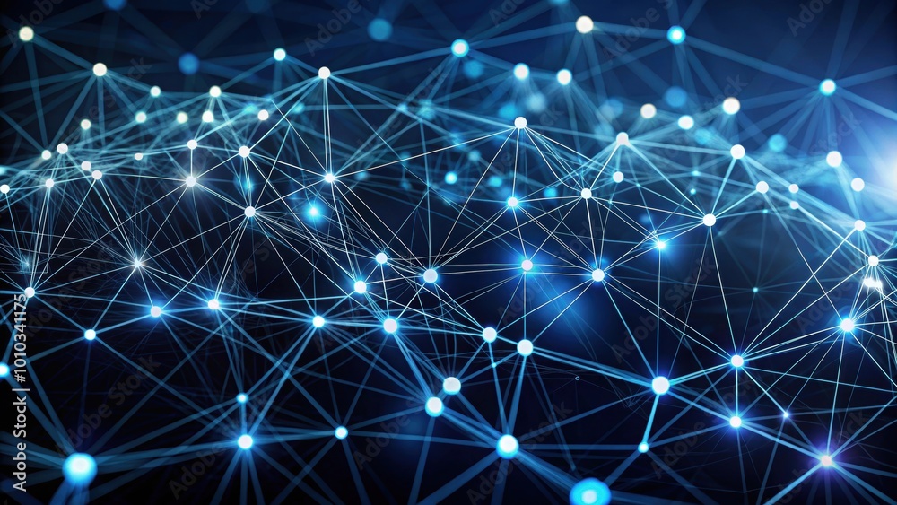 Abstract network structure on dark background with connection points and lines, abstract, connection Abstract network structure on dark background with connection points and lines, abstract, connection