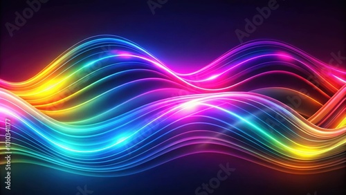 Abstract vibrant neon background with colorful wavy lines, neon, abstract, background, vibrant, colorful, wavy, lines, bright