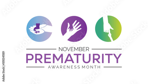 Prematurity Awareness Month is observed every year on November. Medical Healthcare Awareness concept. background, placard, banner template Vector illustration design.