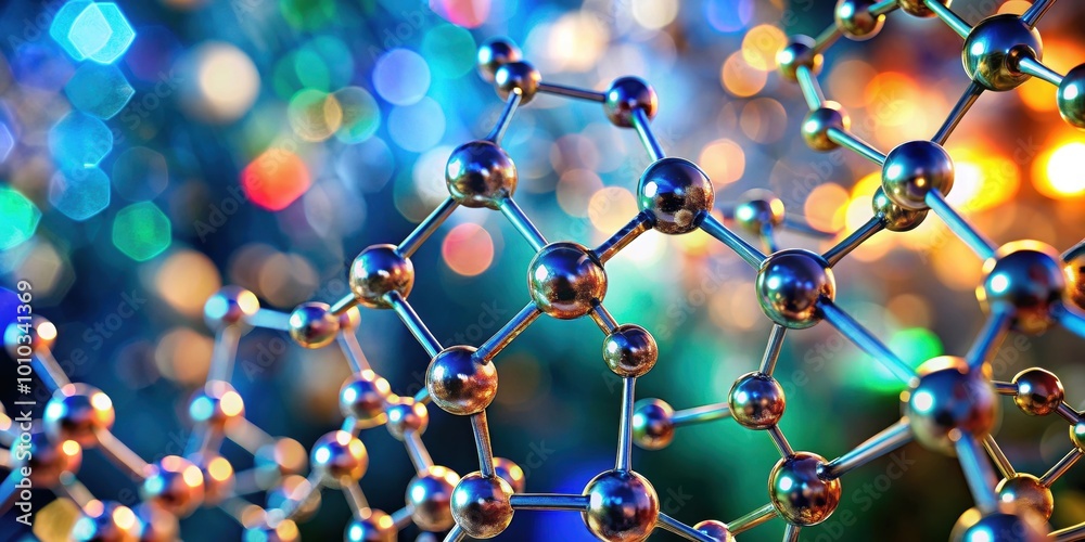 Molecular structure in focus with bokeh background, chemistry, science, biology, macro, close up, research, technology Molecular structure in focus with bokeh background, chemistry, science, biology, macro, close up, research, technology