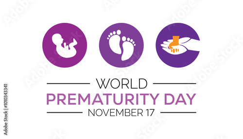 World Prematurity Day is observed every year on November. Medical Healthcare Awareness concept. background, placard, banner template Vector illustration design.