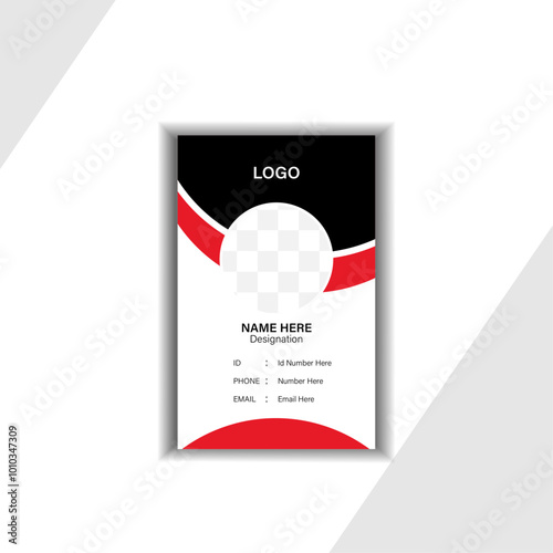 one sided modern id card design template 2024