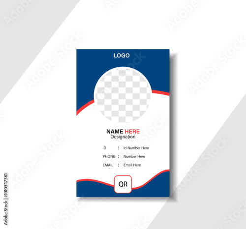 modern one sided id card design template 2024