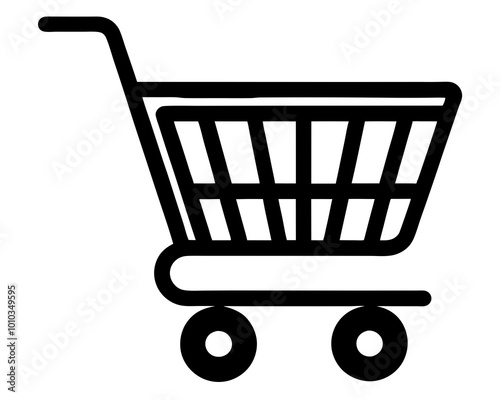 Shopping cart vector icon, flat design. Isolated on a white background