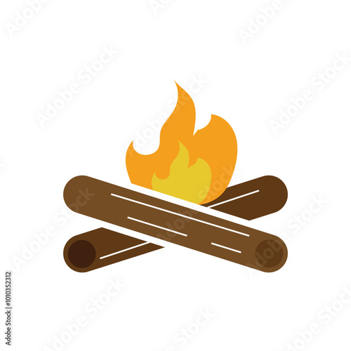 Bonfire icon logo design template isolated illustration