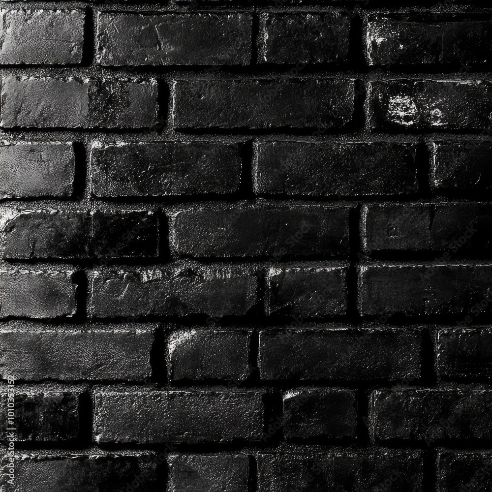 A close-up shot of a black brick wall.