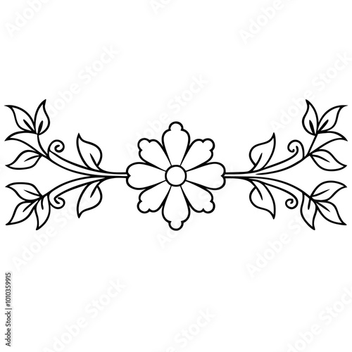floral separators border outline coloring book page line art drawing