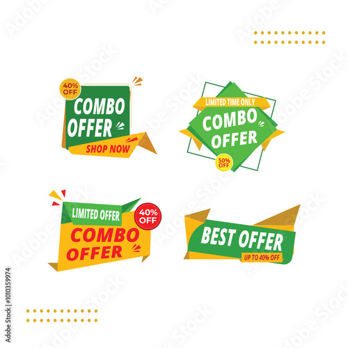 salebanner13Vector combo offer promotional banner mega offers labels and business sale banner