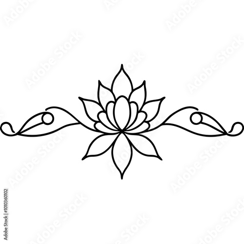 floral separators border outline coloring book page line art drawing
